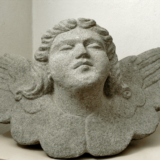 Busto di angelo in arenaria