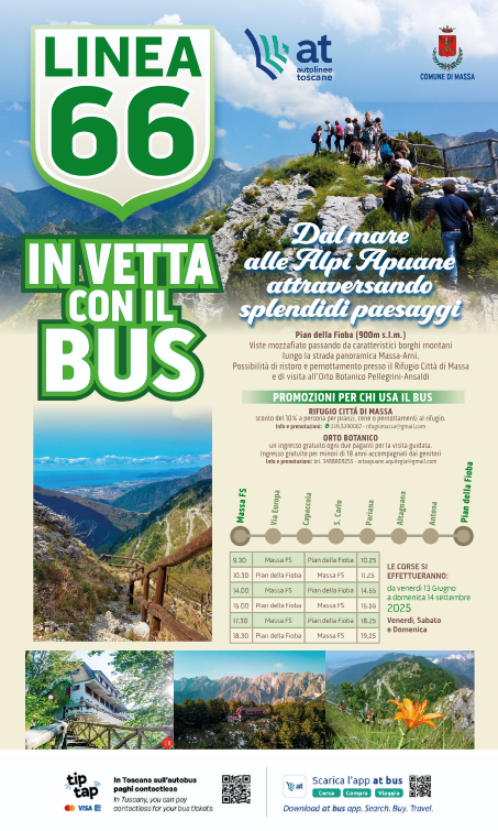 locandina bus estivo linea 66 - in vetta col bus  - 2025