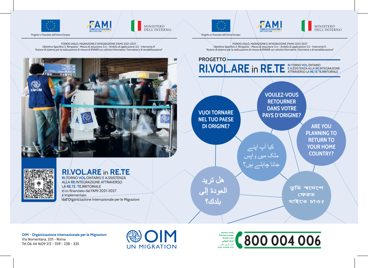 progetto Ri.Vol.ARe in Re.Te per assistenza al ritorno volontario  dei migranti