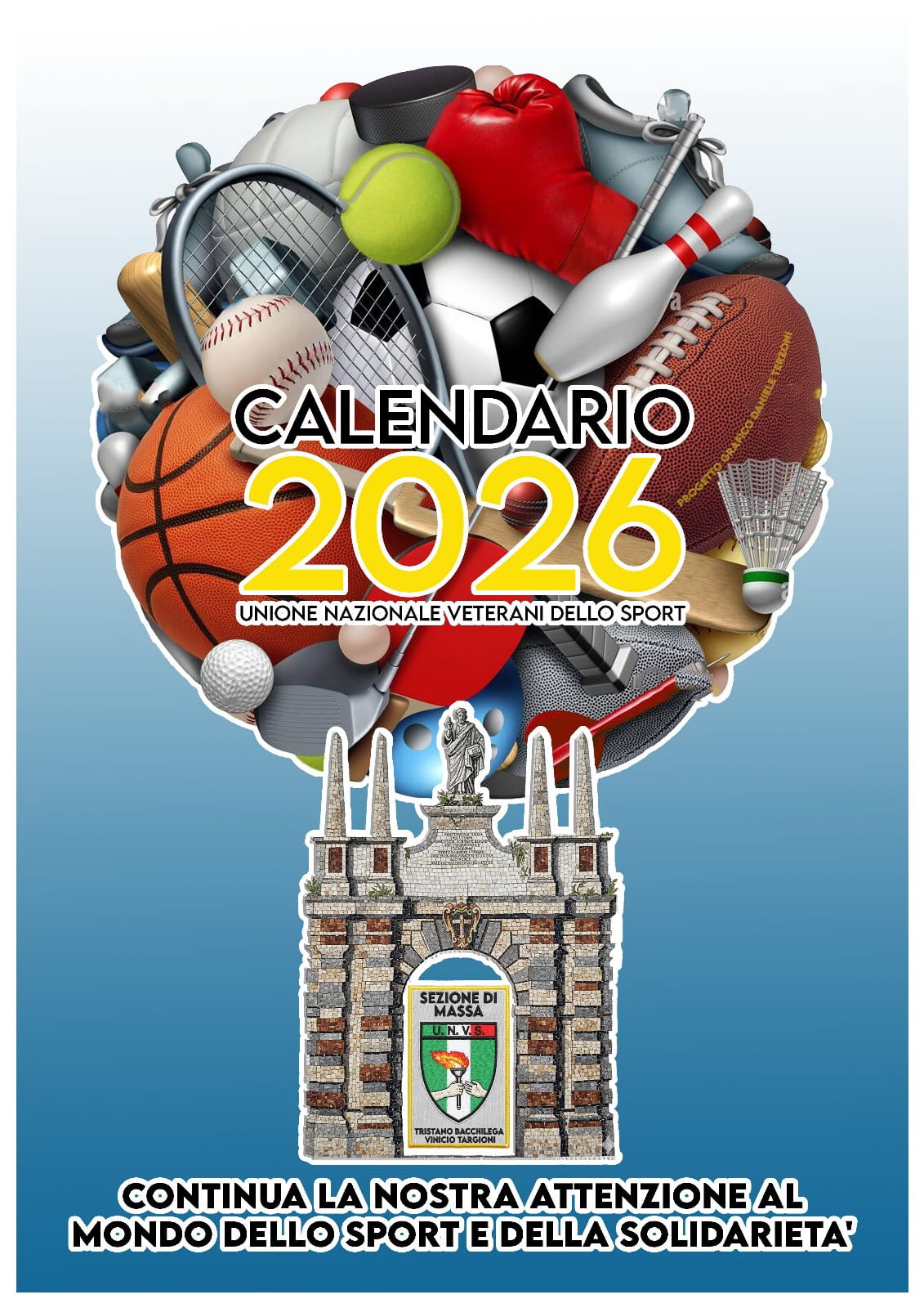 Copertina calendario 2026 UNVS - Veterani sport sezione di Massa