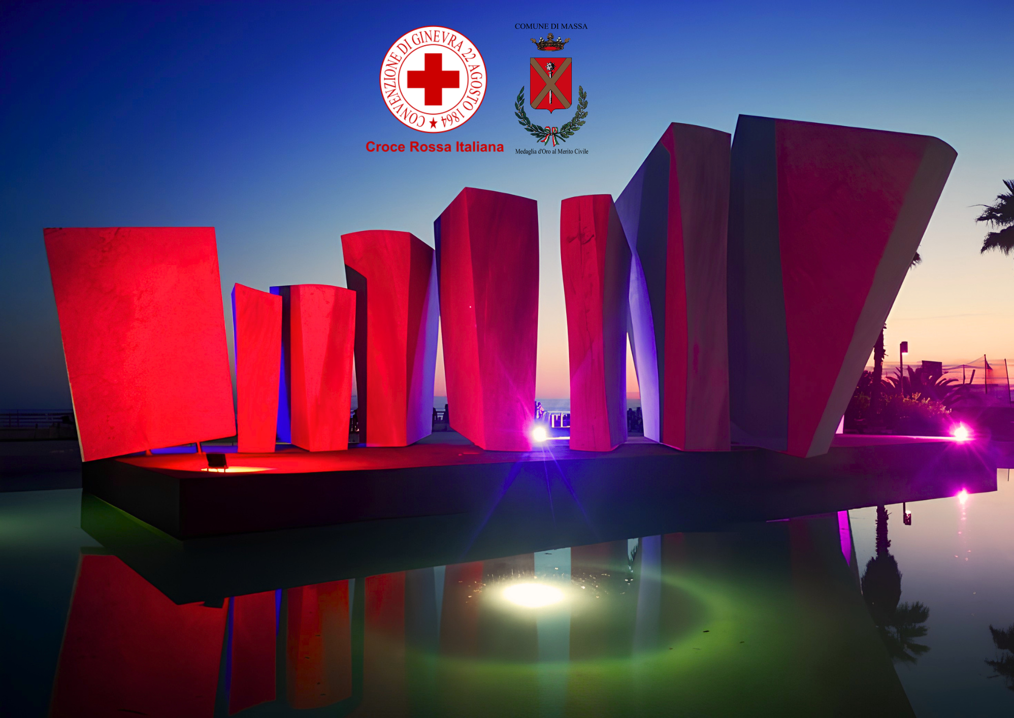 le vele illuminate di rosso