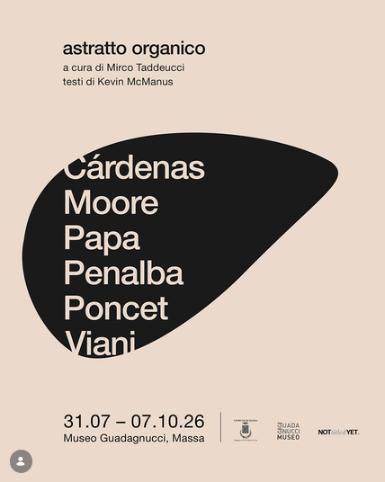 Locandina  mostra Astratto Organico - Guadagnucci 31.07-0710 2026 