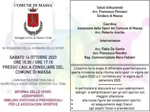 locandina incontro Riforma dello Sport - 14 ottembre 23 
