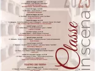 locandina rassegna 2025 'La classe va in scena'