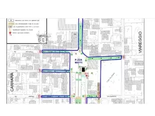 mappa Piazza Betti per evento Tributo a Vasco Rossi